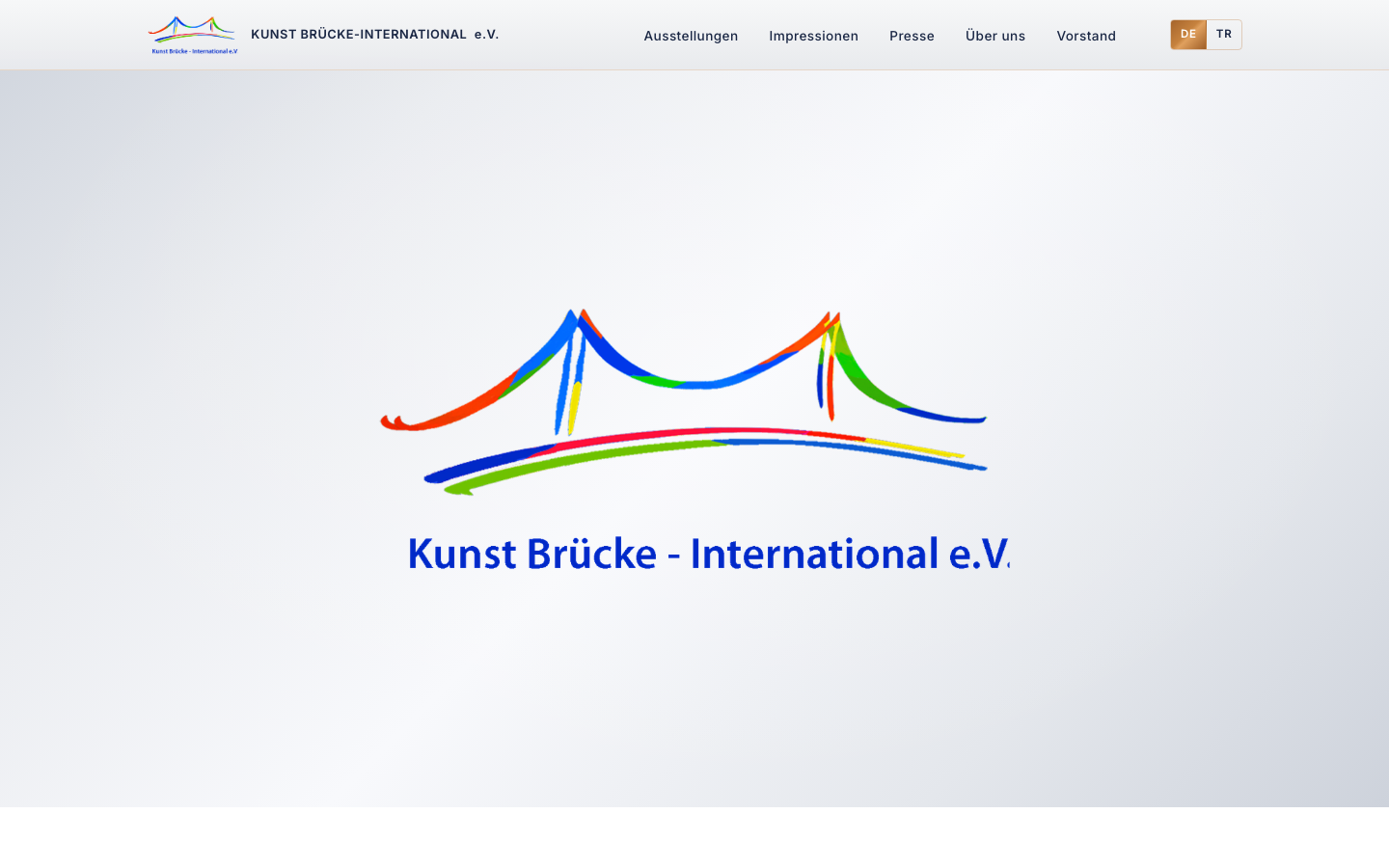 Screenshot der Website von Kunst Brücke-International e.V.